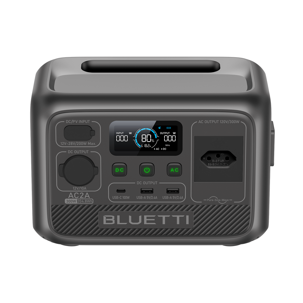 BLUETTI AC2A Estação de Energia Portátil | 300 W 204 Wh