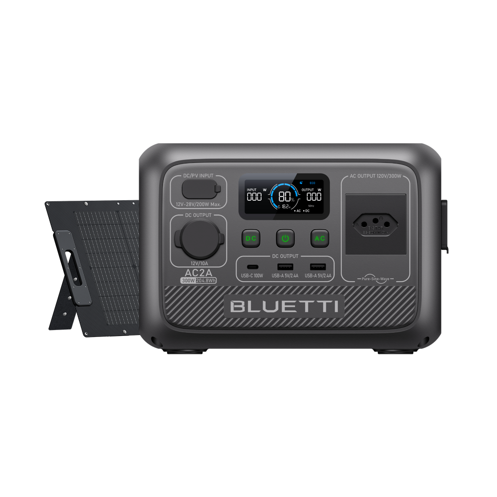 BLUETTI AC2A Estação de Energia Portátil | 300 W 204 Wh
