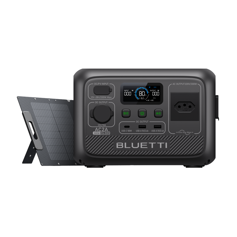 BLUETTI AC2A Estação de Energia Portátil | 300 W 204 Wh