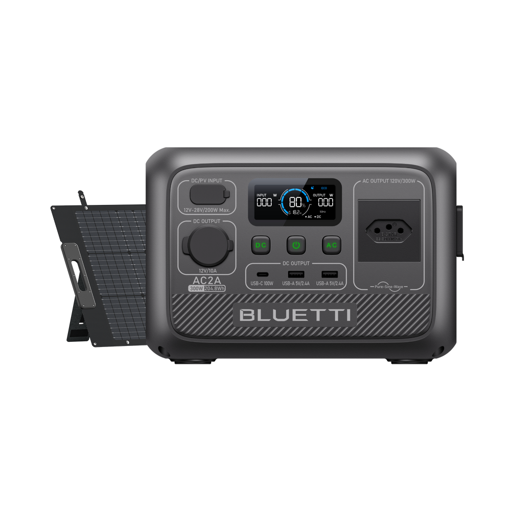BLUETTI AC2A Estação de Energia Portátil | 300 W 204 Wh