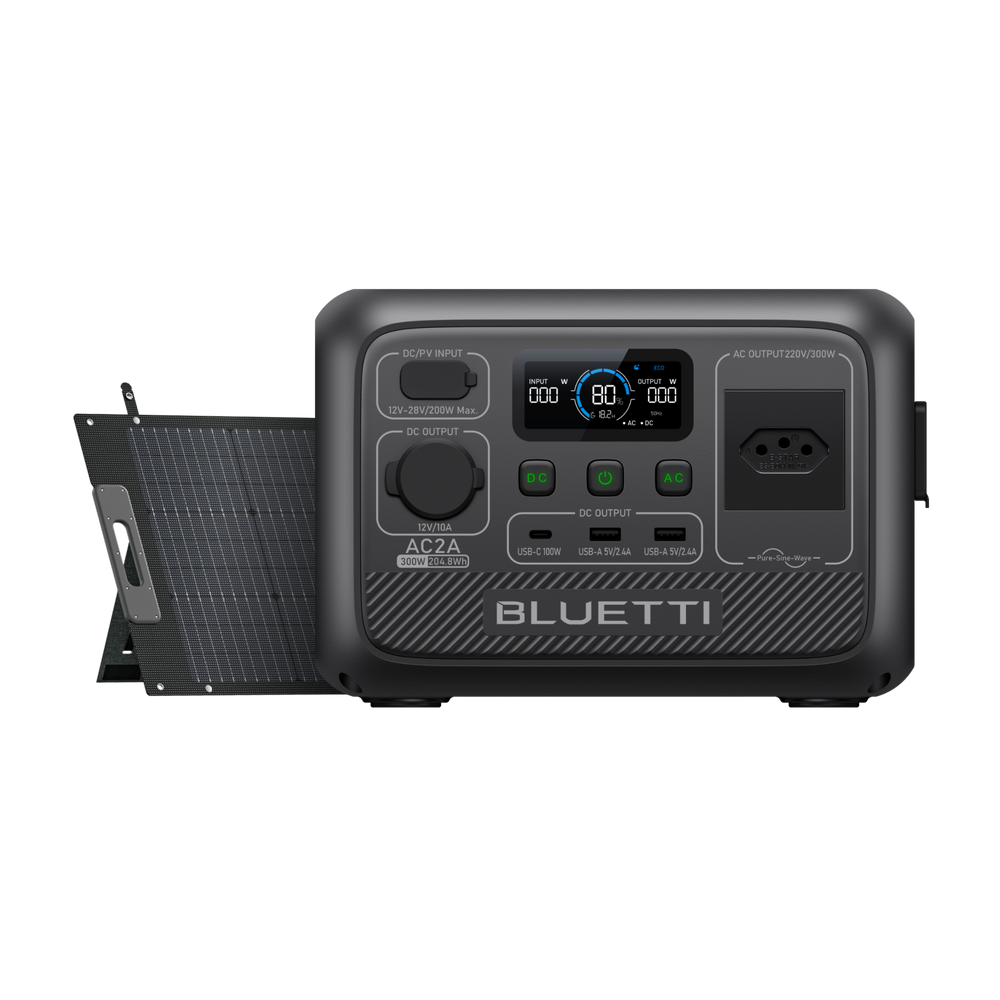 BLUETTI AC2A Estação de Energia Portátil | 300 W 204 Wh