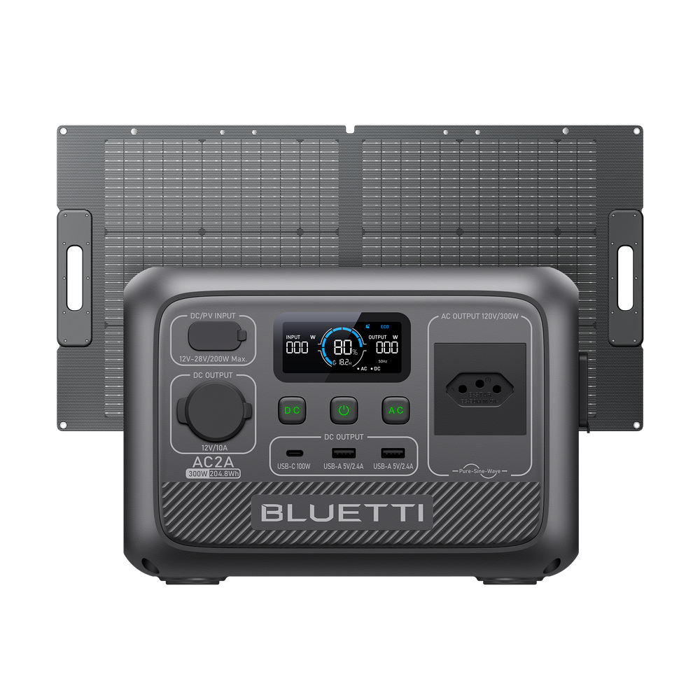 BLUETTI AC2A Estação de Energia Portátil | 300 W 204 Wh