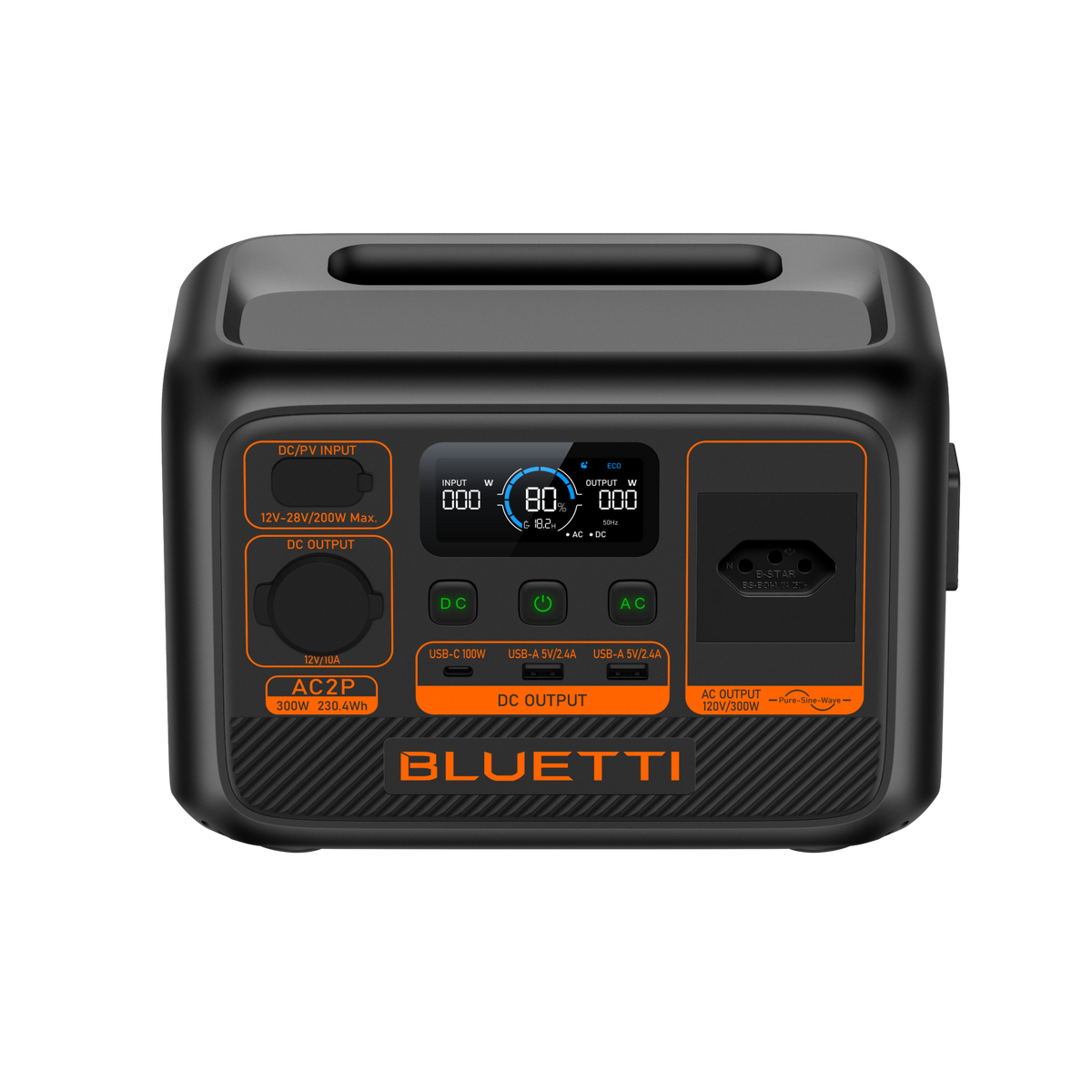 BLUETTI AC2P Estação de Energia Portátil | 300 W 230,4 Wh