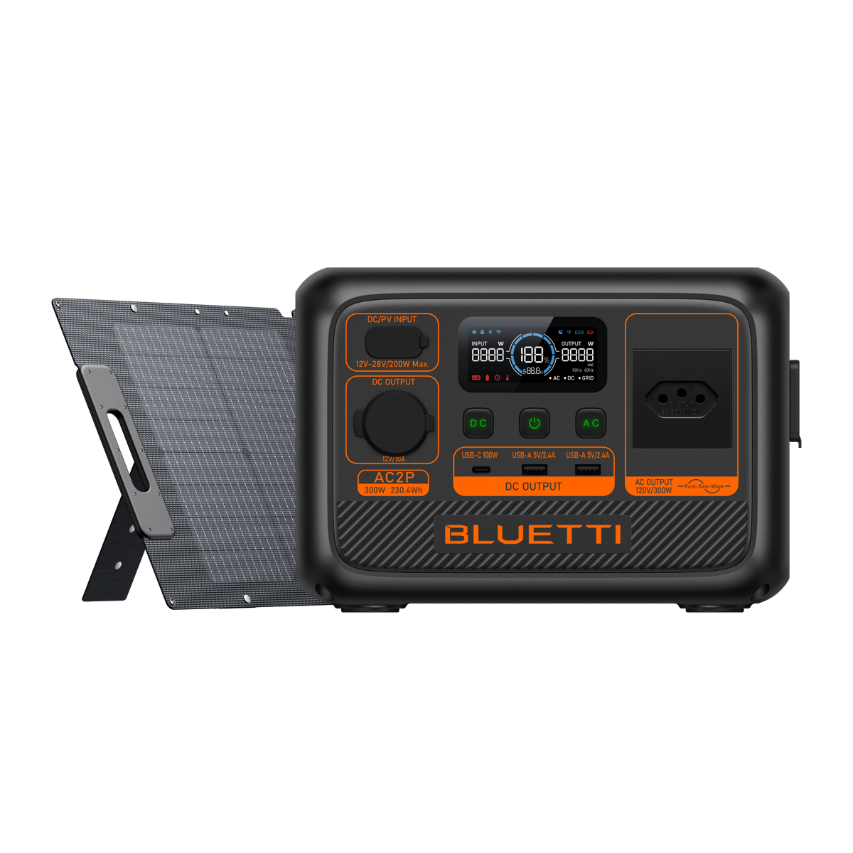 BLUETTI AC2P Estação de Energia Portátil | 300 W 230,4 Wh