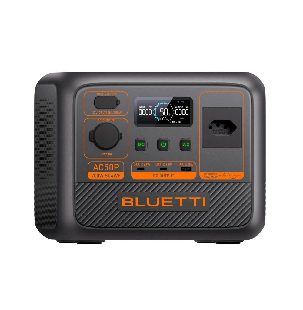 BLUETTI AC50P Estação de Energia Portátil | 700 W 504 Wh