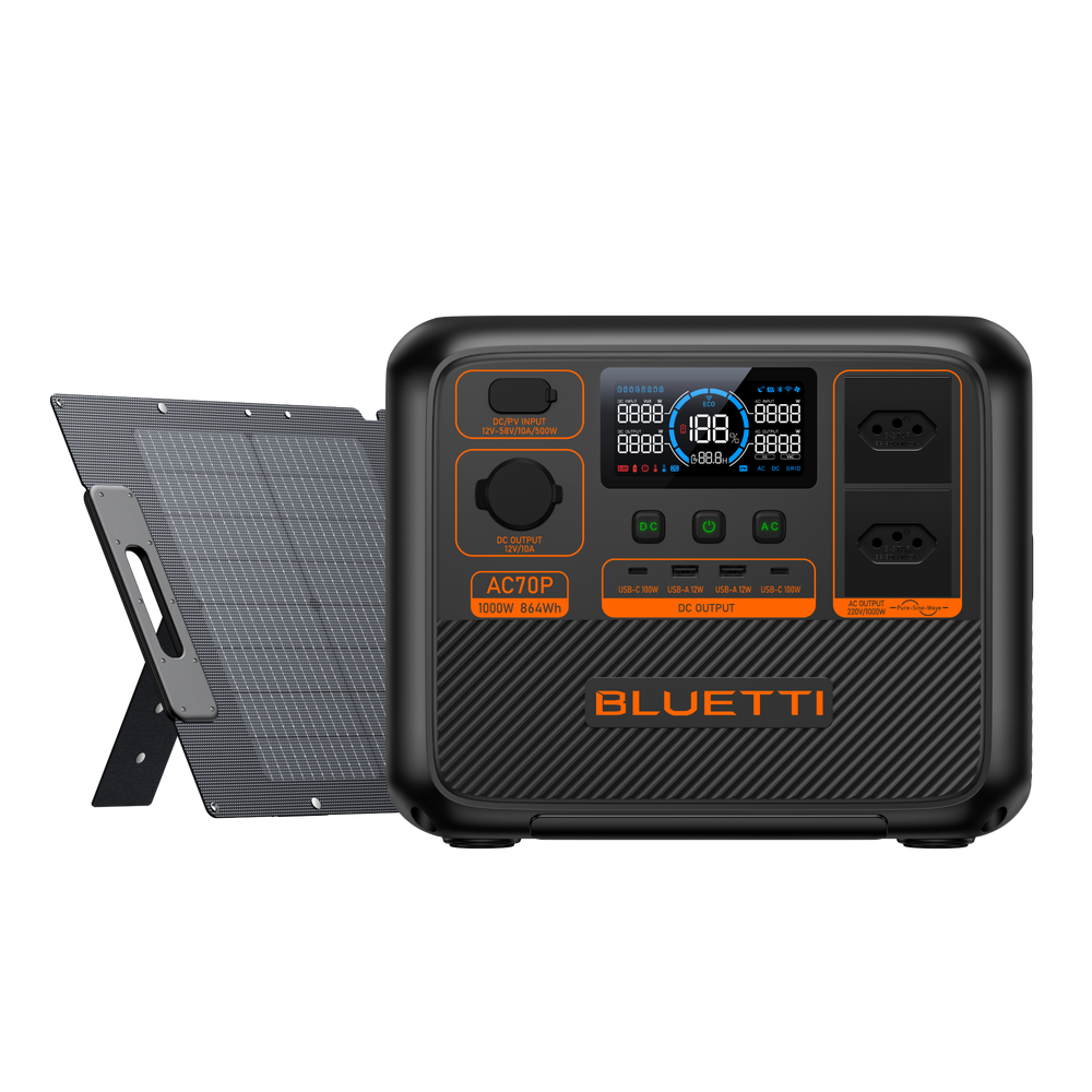 BLUETTI AC70P Estação de Energia Portátil | 1000 W 864 Wh