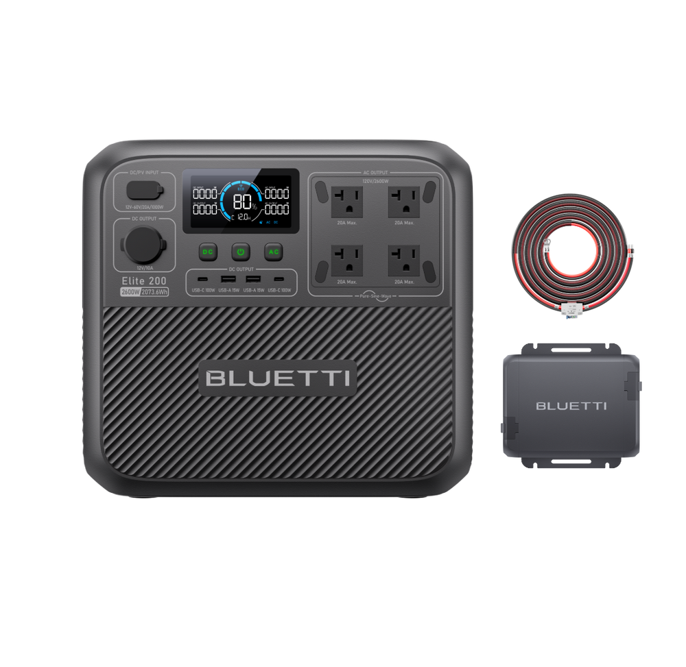 BLUETTI Charger 1+Elite 200 V2: Carregue a estação de energia portátil enquanto dirige