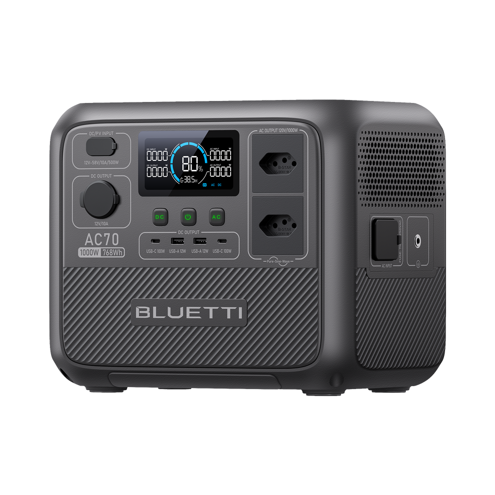 BLUETTI AC70 Estação de Energia Portátil | 1000 W 768 Wh
