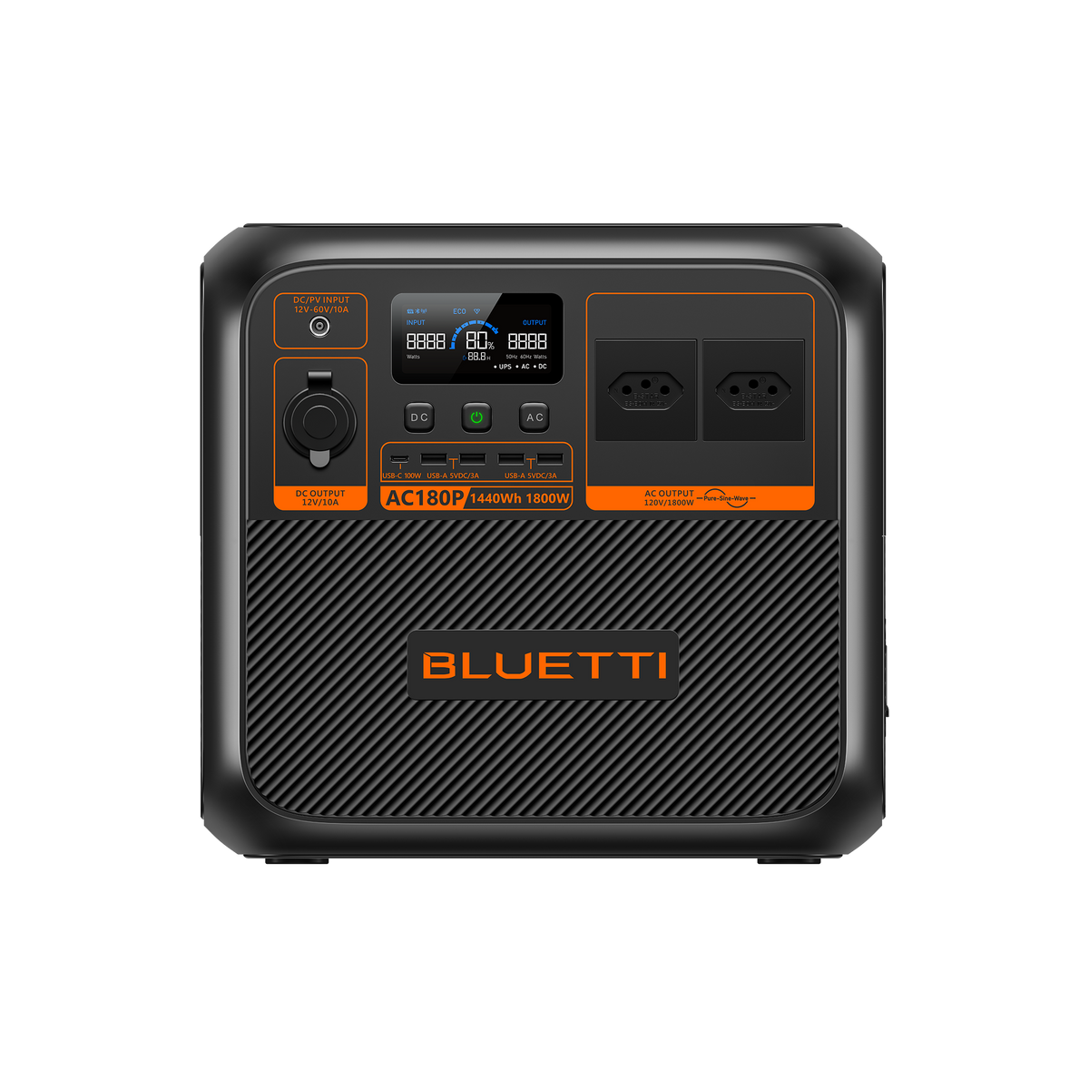 BLUETTI AC180P Estação de Energia Solar Portátil | 1.800 W 1.440 Wh