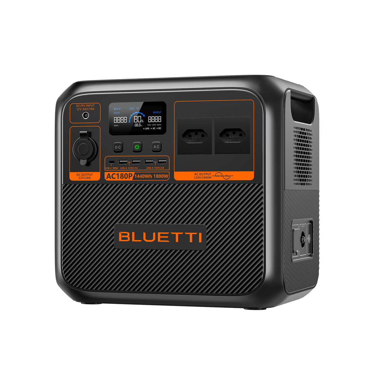 BLUETTI AC180P Estação de Energia Solar Portátil | 1.800 W 1.440 Wh