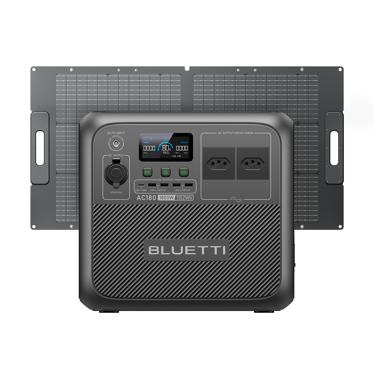 BLUETTI AC180 Estação de Energia Portátil | 1.800 W 1.152 Wh