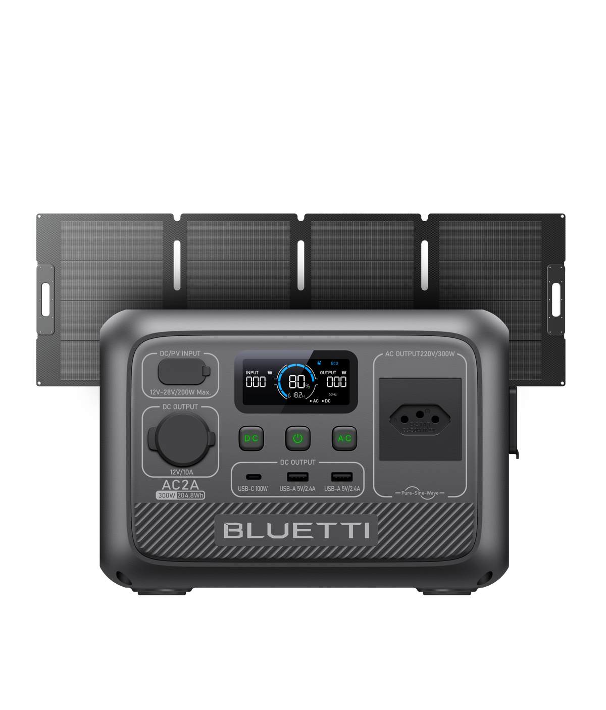 BLUETTI AC2A Estação de Energia Portátil | 300 W 204 Wh