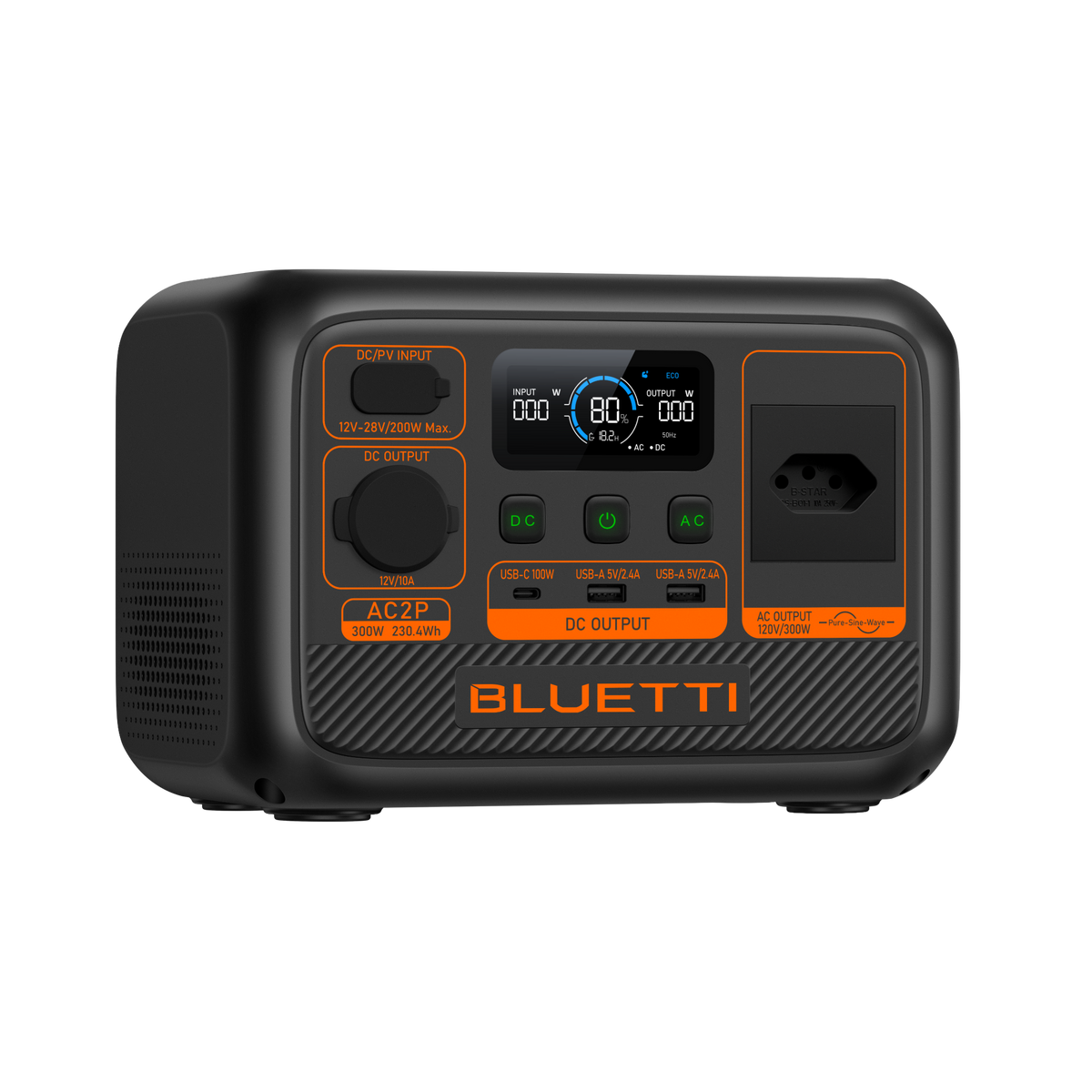 BLUETTI AC2P Estação de Energia Portátil | 300 W 230,4 Wh