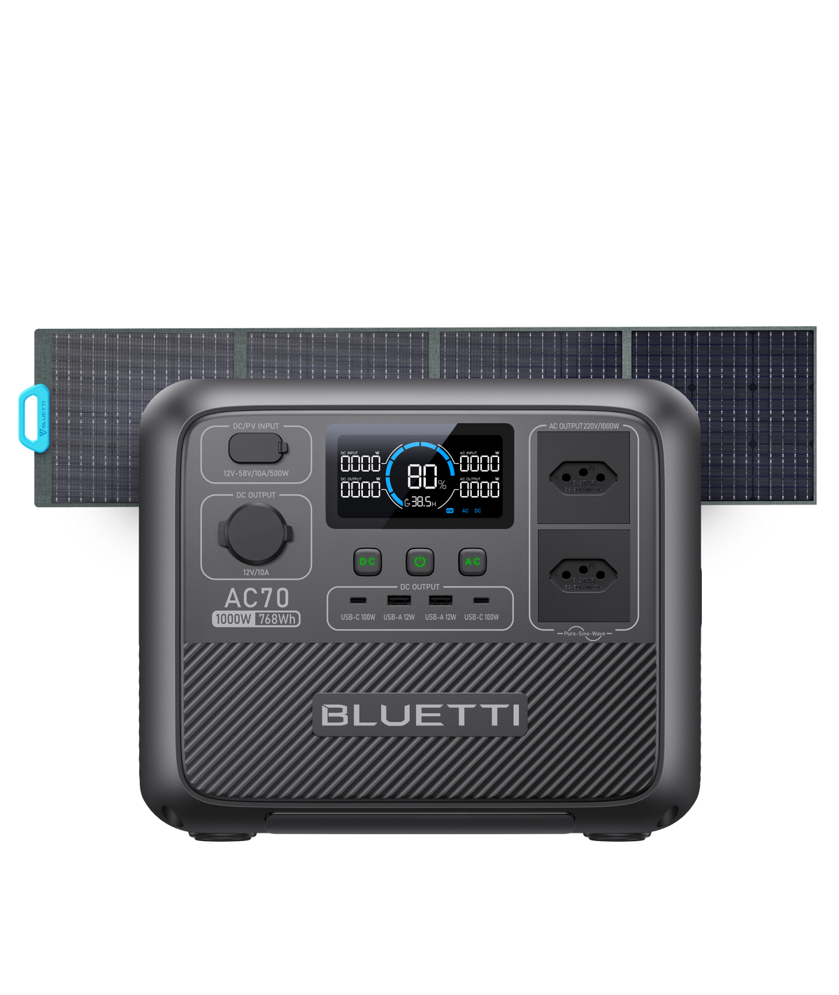 BLUETTI AC70 Estação de Energia Portátil | 1000 W 768 Wh