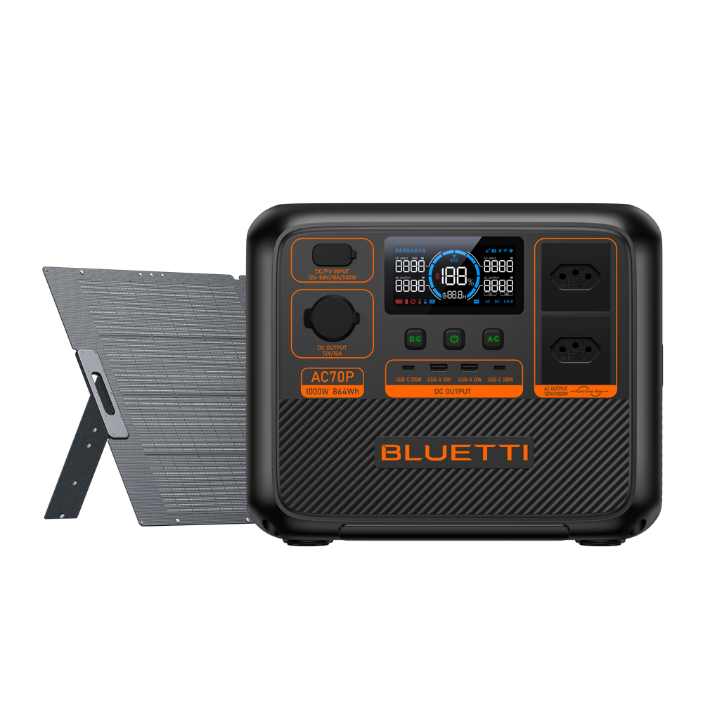 BLUETTI AC70P Estação de Energia Portátil | 1000 W 864 Wh