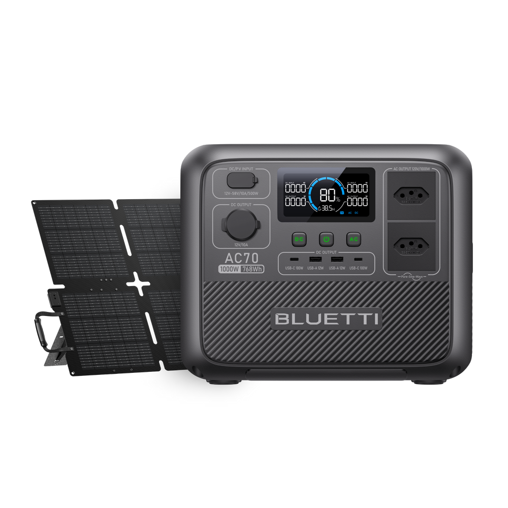 BLUETTI AC70 Estação de Energia Portátil | 1000 W 768 Wh