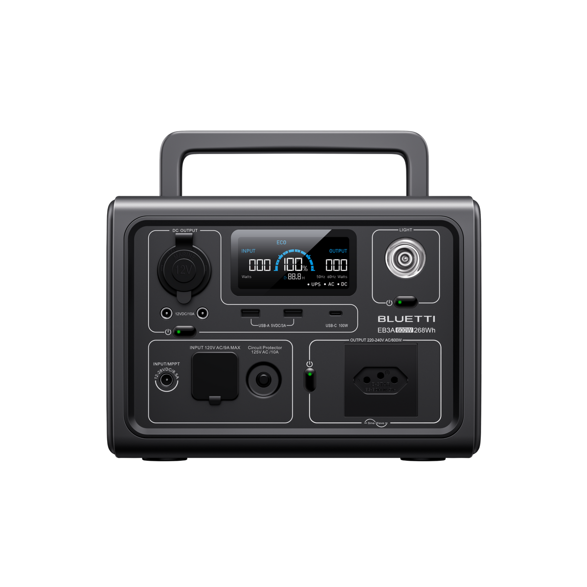 BLUETTI EB3A Estação de Energia Portátil | 600 W 268 Wh