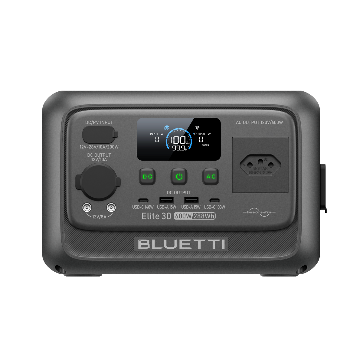 Estação de Energia Portátil BLUETTI Elite 30 V2 288Wh 600W