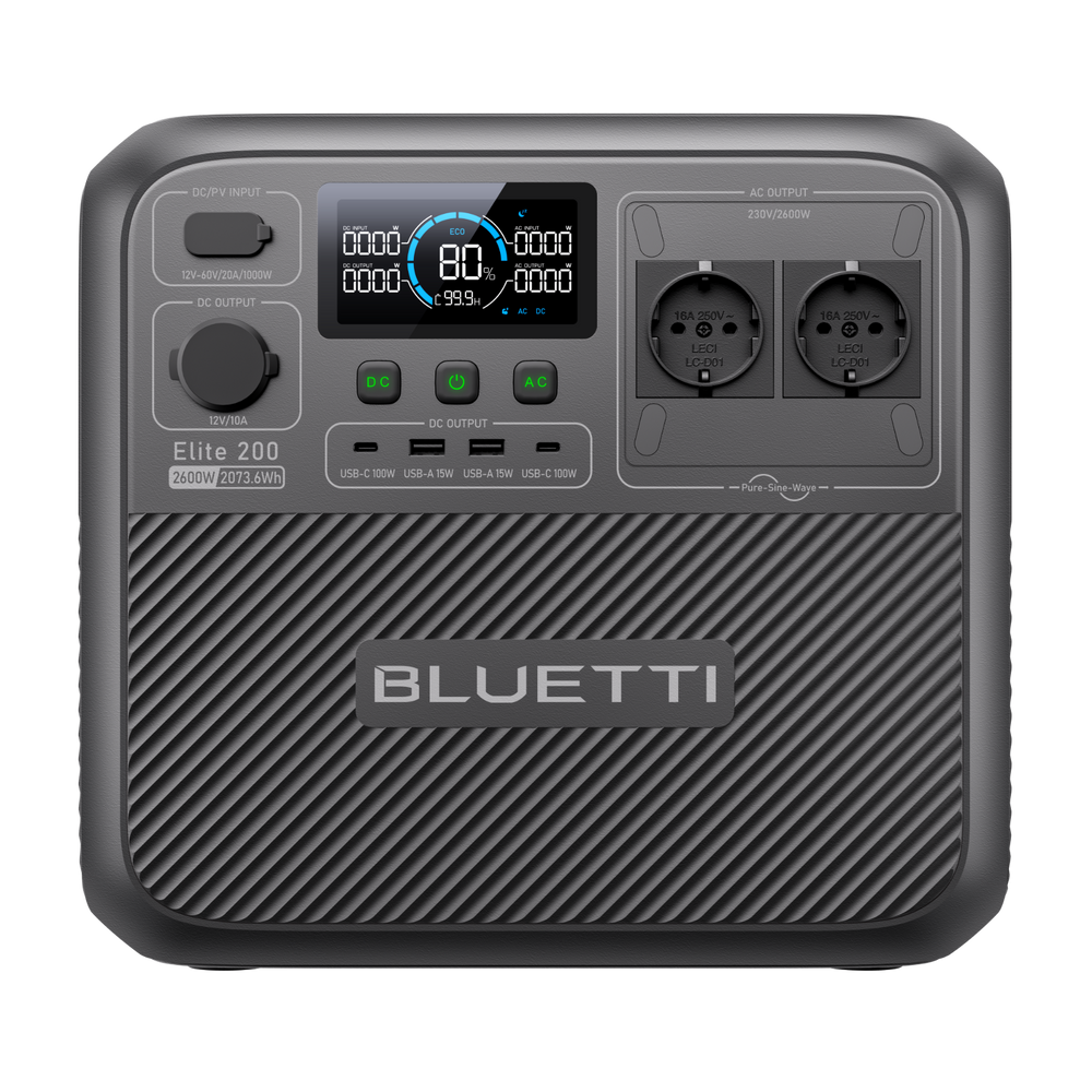 BLUETTI Elite 200 V2 Estação de Energia Portátil | 2.600 W 2.073,6 Wh