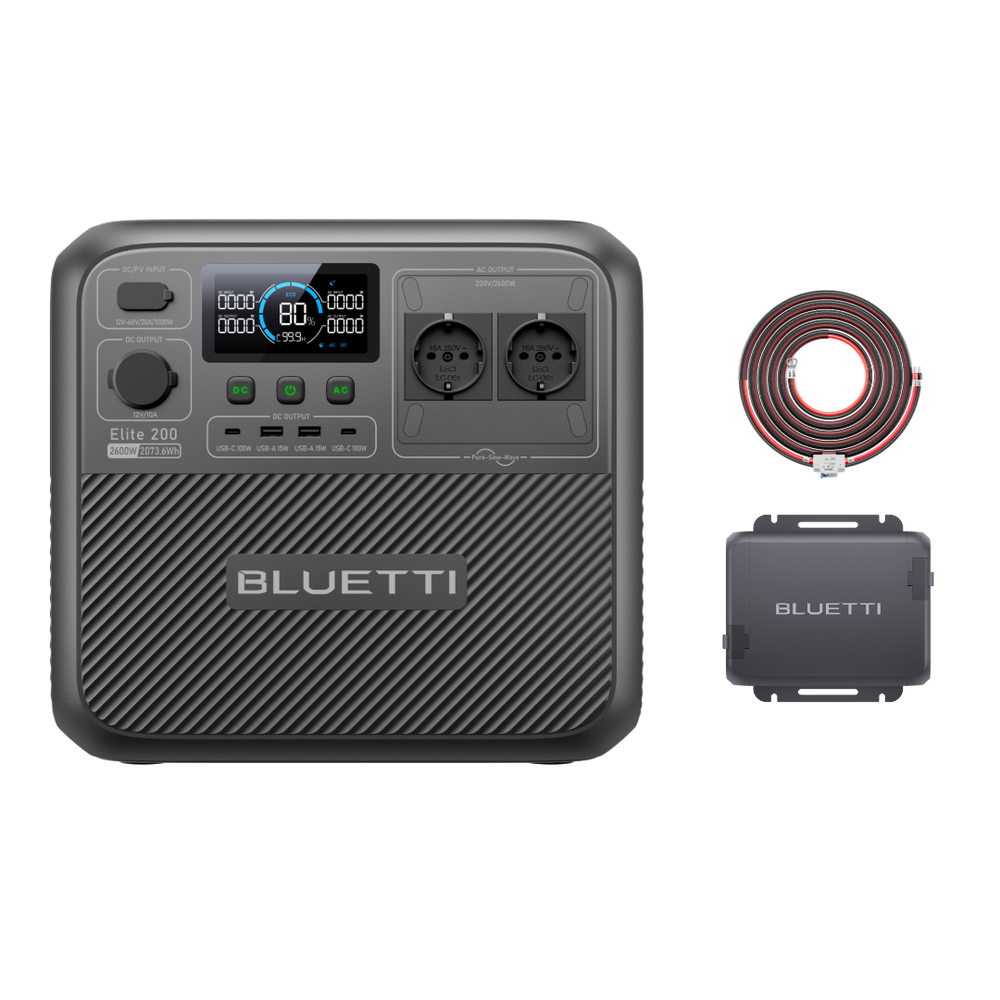 BLUETTI Charger 1+Elite 200 V2: Carregue a estação de energia portátil enquanto dirige